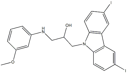 1-(3,6-diiodo-9H-carbazol-9-yl)-3-(3-methoxyanilino)-2-propanol 结构式