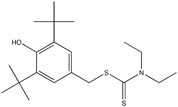 3,5-ditert-butyl-4-hydroxybenzyl diethyldithiocarbamate 结构式