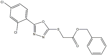 phenylmethyl {[5-(2,4-dichlorophenyl)-1,3,4-oxadiazol-2-yl]sulfanyl}acetate 结构式