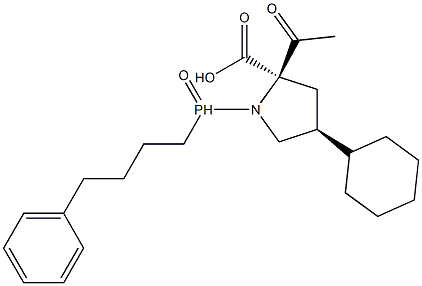 (4S)-4-Cyclohexyl-1-[(4-phenylbutyl)phosphinyl]acetyl-L-proline 结构式