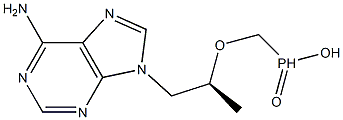 [[(1S)-2-(6-Amino-9H-purin-9-yl)-1-methylethoxy]methyl]phosphinic acid 结构式