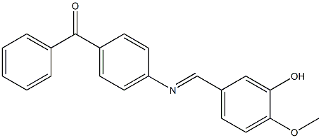 (4-{[(E)-(3-hydroxy-4-methoxyphenyl)methylidene]amino}phenyl)(phenyl)methanone 结构式