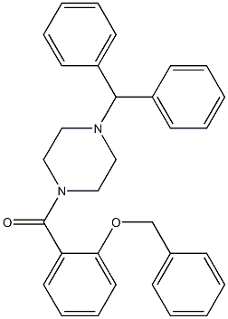 (4-benzhydryl-1-piperazinyl)[2-(benzyloxy)phenyl]methanone 结构式