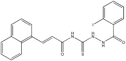 (E)-N-{[2-(2-iodobenzoyl)hydrazino]carbothioyl}-3-(1-naphthyl)-2-propenamide 结构式