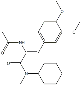 (Z)-2-(acetylamino)-N-cyclohexyl-3-(3,4-dimethoxyphenyl)-N-methyl-2-propenamide 结构式