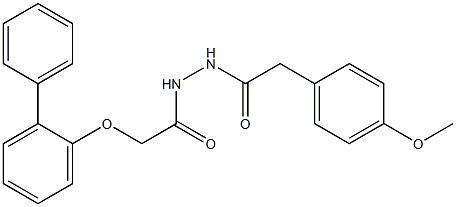 2-([1,1'-biphenyl]-2-yloxy)-N'-[2-(4-methoxyphenyl)acetyl]acetohydrazide 结构式