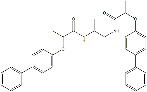 2-([1,1'-biphenyl]-4-yloxy)-N-(2-{[2-([1,1'-biphenyl]-4-yloxy)propanoyl]amino}-1-methylethyl)propanamide 结构式