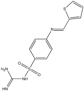 2-({[4-({[amino(imino)methyl]amino}sulfonyl)phenyl]imino}methyl)thiophene 结构式