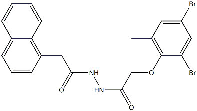 2-(2,4-dibromo-6-methylphenoxy)-N'-[2-(1-naphthyl)acetyl]acetohydrazide 结构式