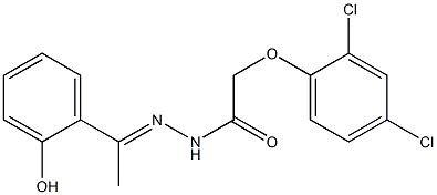2-(2,4-dichlorophenoxy)-N'-[(E)-1-(2-hydroxyphenyl)ethylidene]acetohydrazide 结构式