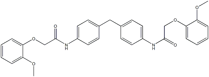 2-(2-methoxyphenoxy)-N-[4-(4-{[2-(2-methoxyphenoxy)acetyl]amino}benzyl)phenyl]acetamide 结构式