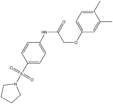 2-(3,4-dimethylphenoxy)-N-[4-(1-pyrrolidinylsulfonyl)phenyl]acetamide 结构式