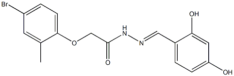 2-(4-bromo-2-methylphenoxy)-N'-[(E)-(2,4-dihydroxyphenyl)methylidene]acetohydrazide 结构式