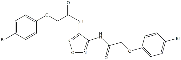 2-(4-bromophenoxy)-N-(4-{[2-(4-bromophenoxy)acetyl]amino}-1,2,5-oxadiazol-3-yl)acetamide 结构式