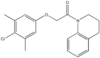 2-(4-chloro-3,5-dimethylphenoxy)-1-[3,4-dihydro-1(2H)-quinolinyl]-1-ethanone 结构式