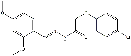 2-(4-chlorophenoxy)-N'-[(E)-1-(2,4-dimethoxyphenyl)ethylidene]acetohydrazide 结构式