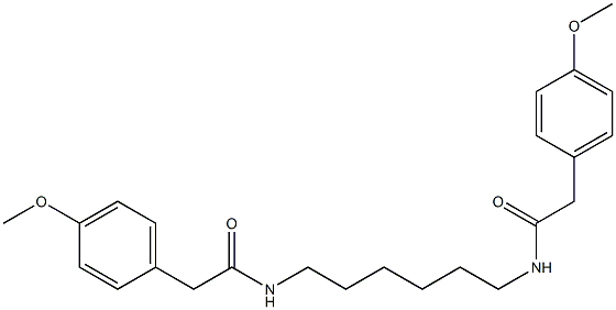 2-(4-methoxyphenyl)-N-(6-{[2-(4-methoxyphenyl)acetyl]amino}hexyl)acetamide 结构式