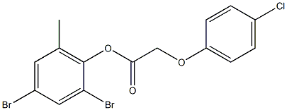 2,4-dibromo-6-methylphenyl 2-(4-chlorophenoxy)acetate 结构式