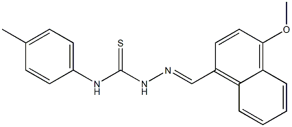 2-[(E)-(4-methoxy-1-naphthyl)methylidene]-N-(4-methylphenyl)-1-hydrazinecarbothioamide 结构式