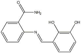 2-{[(E)-(2,3-dihydroxyphenyl)methylidene]amino}benzamide 结构式