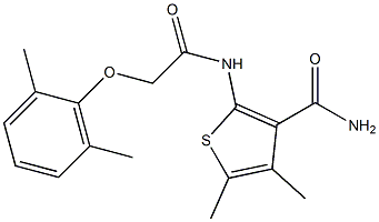 2-{[2-(2,6-dimethylphenoxy)acetyl]amino}-4,5-dimethyl-3-thiophenecarboxamide 结构式