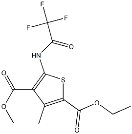 2-ethyl 4-methyl 3-methyl-5-[(2,2,2-trifluoroacetyl)amino]-2,4-thiophenedicarboxylate 结构式