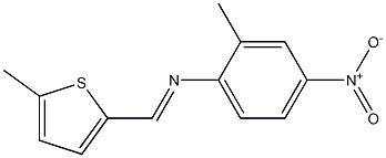 N-(2-methyl-4-nitrophenyl)-N-[(E)-(5-methyl-2-thienyl)methylidene]amine 结构式