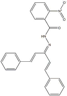 2-nitro-N'-{(E)-3-phenyl-1-[(E)-2-phenylethenyl]-2-propenylidene}benzohydrazide 结构式