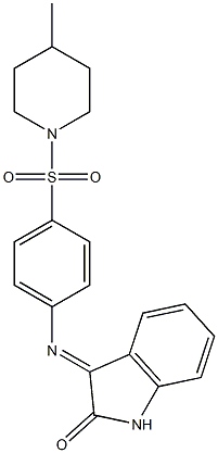 3-({4-[(4-methyl-1-piperidinyl)sulfonyl]phenyl}imino)-1H-indol-2-one 结构式