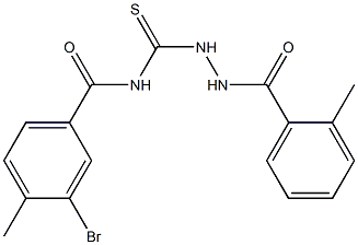 3-bromo-4-methyl-N-{[2-(2-methylbenzoyl)hydrazino]carbothioyl}benzamide 结构式