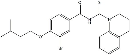3-bromo-N-[3,4-dihydro-1(2H)-quinolinylcarbothioyl]-4-(isopentyloxy)benzamide 结构式