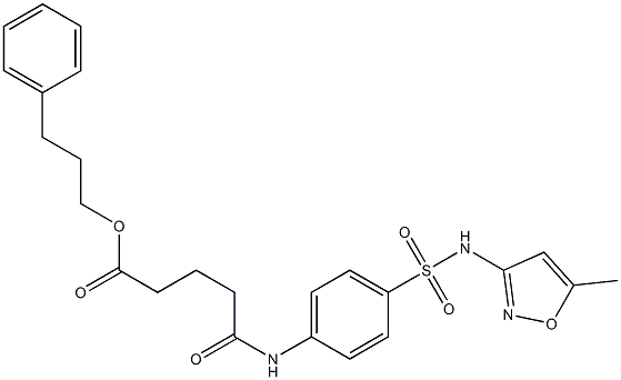 3-phenylpropyl 5-(4-{[(5-methyl-3-isoxazolyl)amino]sulfonyl}anilino)-5-oxopentanoate 结构式
