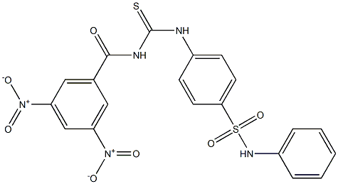 4-({[(3,5-dinitrobenzoyl)amino]carbothioyl}amino)-N-phenylbenzenesulfonamide 结构式