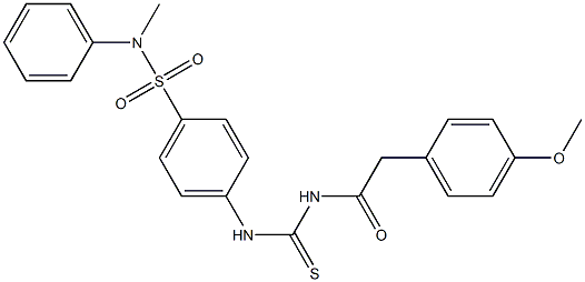 4-[({[2-(4-methoxyphenyl)acetyl]amino}carbothioyl)amino]-N-methyl-N-phenylbenzenesulfonamide 结构式