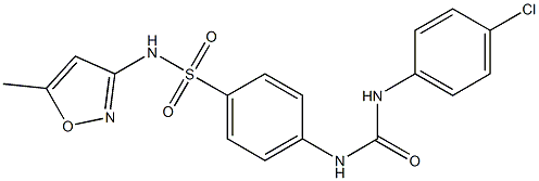 4-{[(4-chloroanilino)carbonyl]amino}-N-(5-methyl-3-isoxazolyl)benzenesulfonamide 结构式