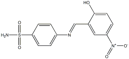 4-{[(E)-(2-hydroxy-5-nitrophenyl)methylidene]amino}benzenesulfonamide 结构式