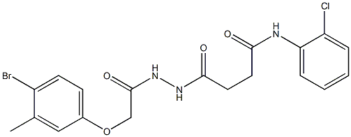 4-{2-[2-(4-bromo-3-methylphenoxy)acetyl]hydrazino}-N-(2-chlorophenyl)-4-oxobutanamide 结构式