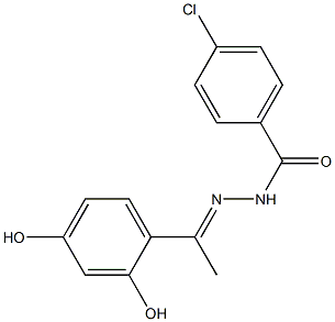 4-chloro-N'-[(E)-1-(2,4-dihydroxyphenyl)ethylidene]benzohydrazide 结构式