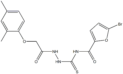 5-bromo-N-({2-[2-(2,4-dimethylphenoxy)acetyl]hydrazino}carbothioyl)-2-furamide 结构式