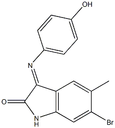 6-bromo-3-[(4-hydroxyphenyl)imino]-5-methyl-1H-indol-2-one 结构式