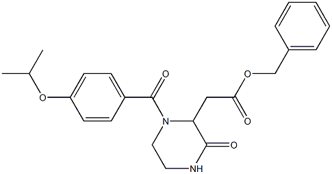 benzyl 2-[1-(4-isopropoxybenzoyl)-3-oxo-2-piperazinyl]acetate 结构式