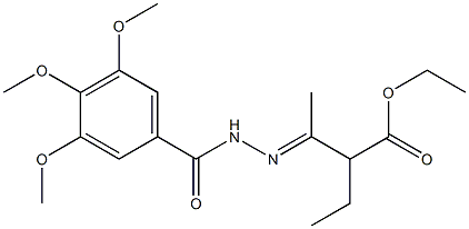 ethyl 2-ethyl-3-[(E)-2-(3,4,5-trimethoxybenzoyl)hydrazono]butanoate 结构式