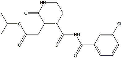 isopropyl 2-(1-{[(3-chlorobenzoyl)amino]carbothioyl}-3-oxo-2-piperazinyl)acetate 结构式