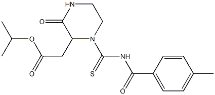 isopropyl 2-(1-{[(4-methylbenzoyl)amino]carbothioyl}-3-oxo-2-piperazinyl)acetate 结构式