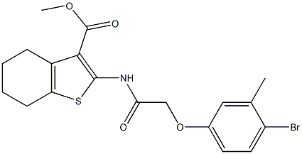 methyl 2-{[2-(4-bromo-3-methylphenoxy)acetyl]amino}-4,5,6,7-tetrahydro-1-benzothiophene-3-carboxylate 结构式