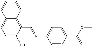 methyl 4-{[(E)-(2-hydroxy-1-naphthyl)methylidene]amino}benzoate 结构式