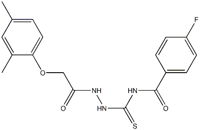 N-({2-[2-(2,4-dimethylphenoxy)acetyl]hydrazino}carbothioyl)-4-fluorobenzamide 结构式