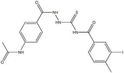 N-({2-[4-(acetylamino)benzoyl]hydrazino}carbothioyl)-3-iodo-4-methylbenzamide 结构式