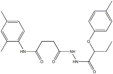 N-(2,4-dimethylphenyl)-4-{2-[2-(4-methylphenoxy)butanoyl]hydrazino}-4-oxobutanamide 结构式