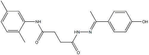 N-(2,5-dimethylphenyl)-4-{2-[(E)-1-(4-hydroxyphenyl)ethylidene]hydrazino}-4-oxobutanamide 结构式